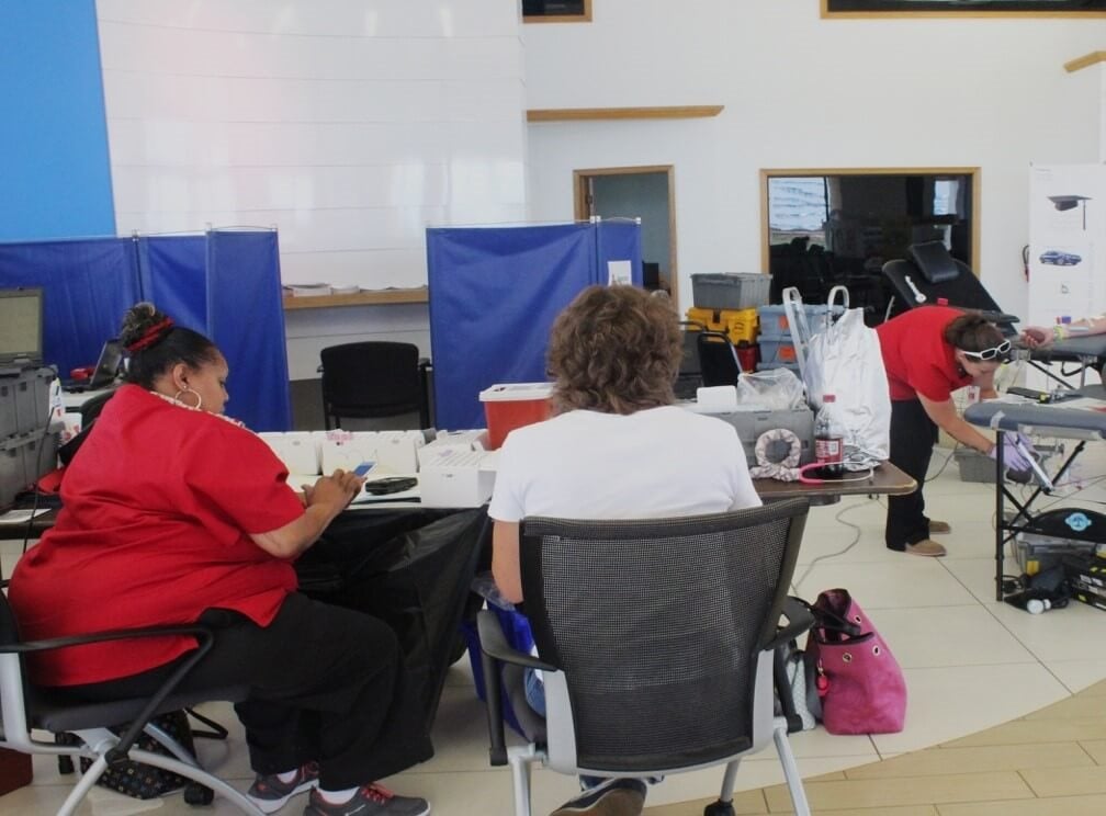 Workers at Red Cross Blood Drive at 6th Ave Honda