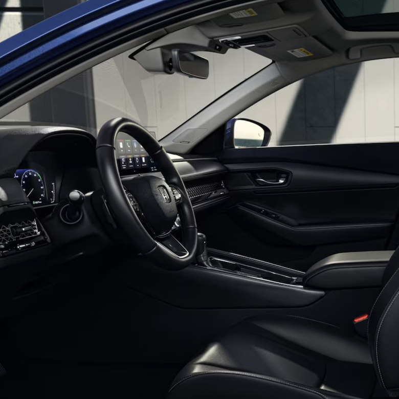 The 2025 Honda Accord is a midsized sedan that uses the Honda Sensing suite to host safety features such as lane keeping.