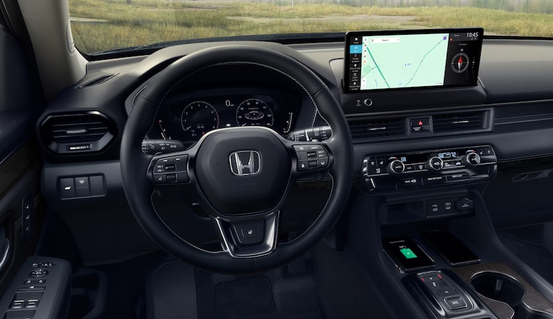 The 2026 Honda Pilot is a three-row SUV featuring a powerful 285-horsepower V6 engine and an updated 12.3-inch touchscreen.